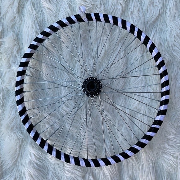 Wrapped Bicycle Wheel Wall Art